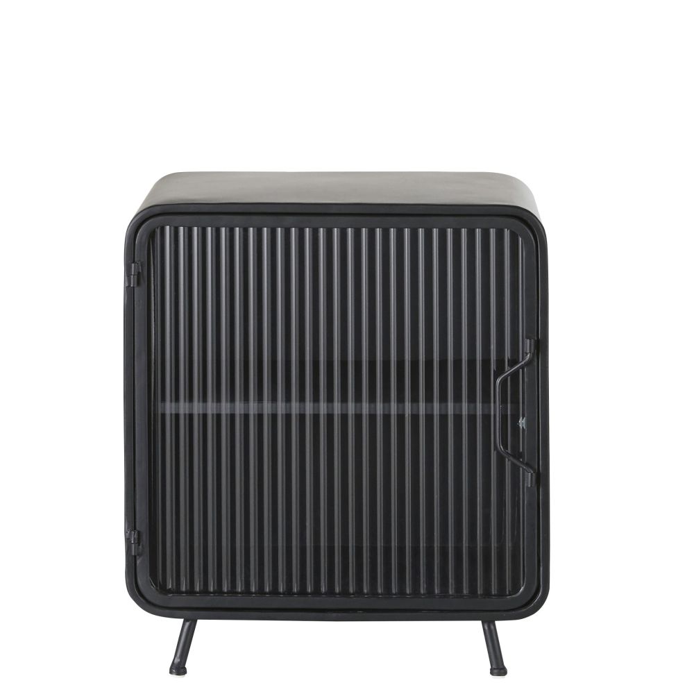 Petit meuble de rangement 1 porte en métal noir Petit meuble de rangement 1 porte en métal noir