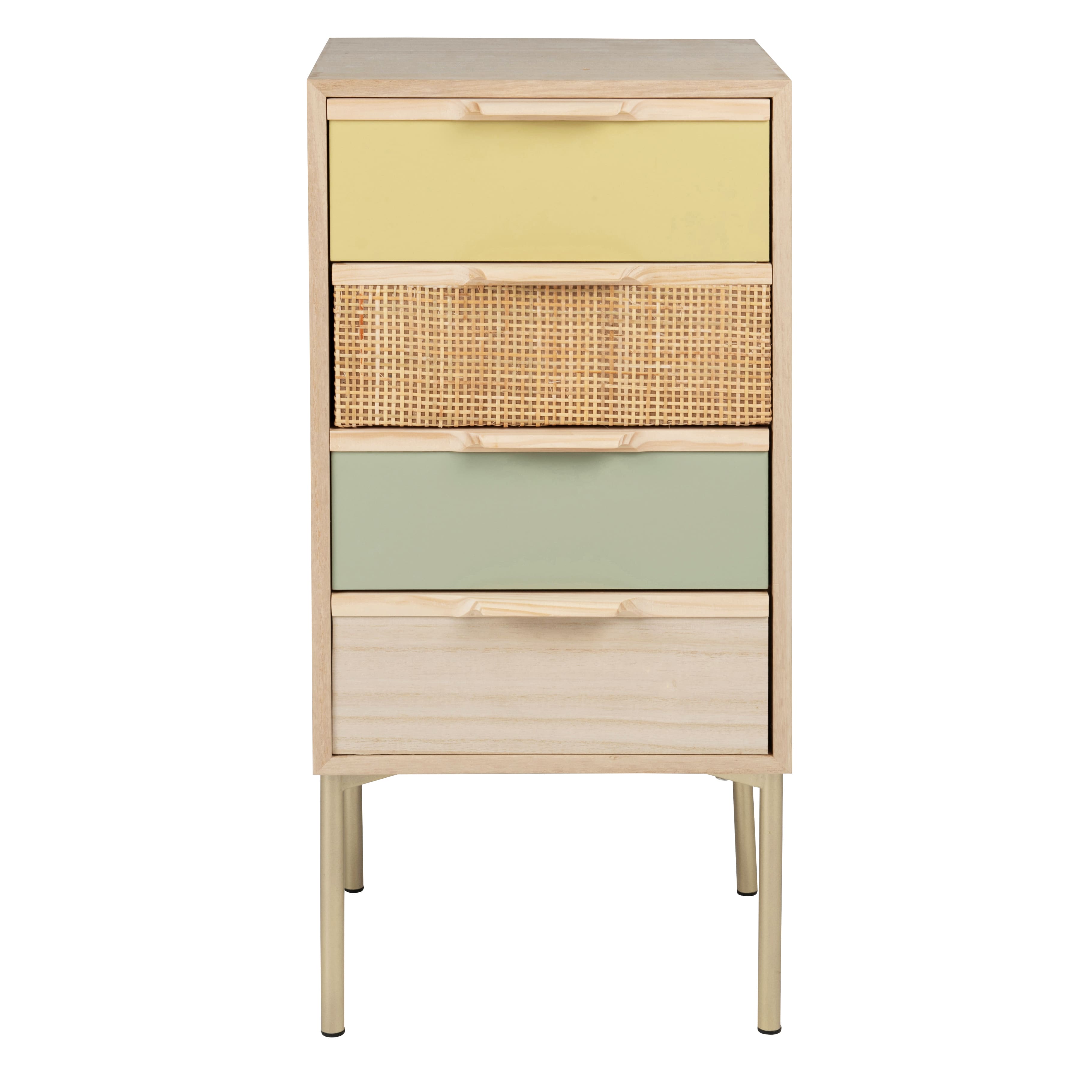 Petit meuble de rangement 4 tiroirs multicolore