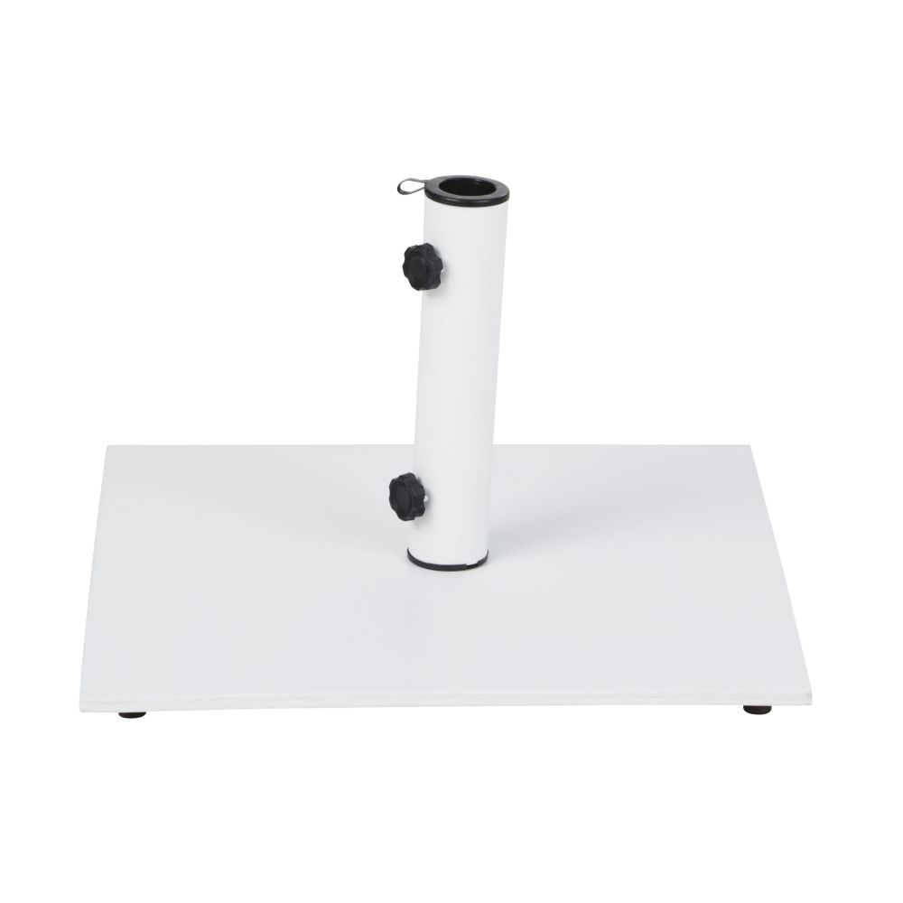 Pied de parasol carré en acier blanc 25 kg