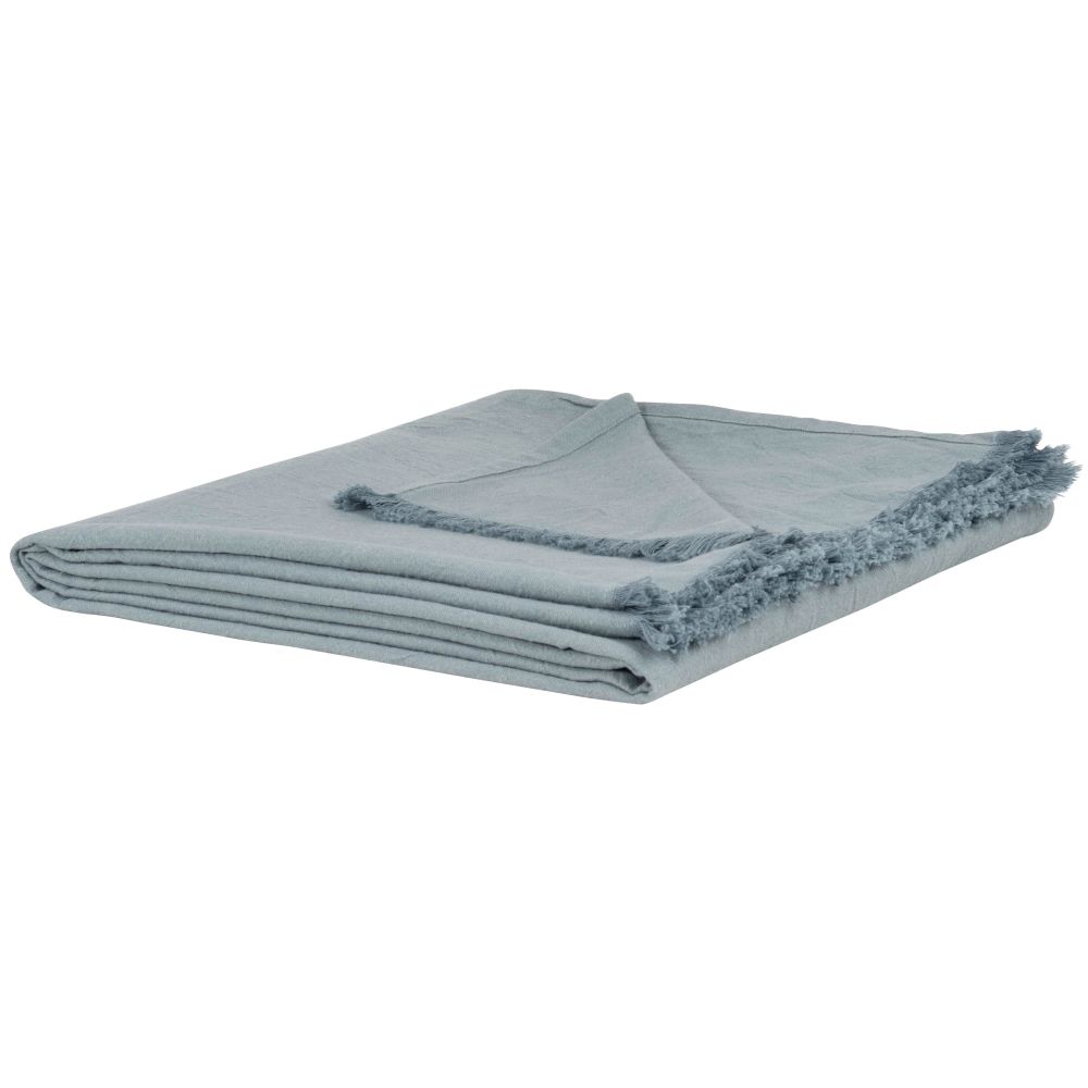 Plaid en coton bleu gris 150x210 Plaid en coton bleu gris 150x210