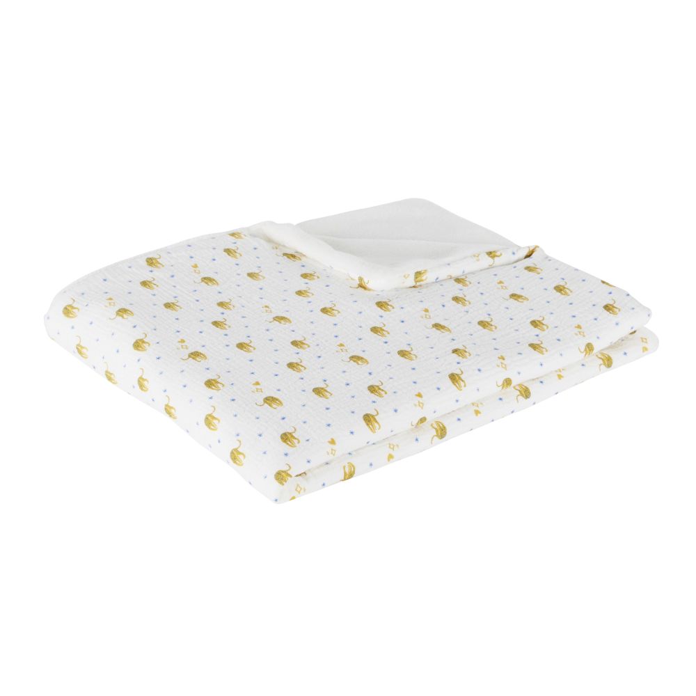 Plaid en gaze de coton OEKO-TEX® imprimé jungle 75x100 Plaid en gaze de coton OEKO-TEX® imprimé jungle 75x100