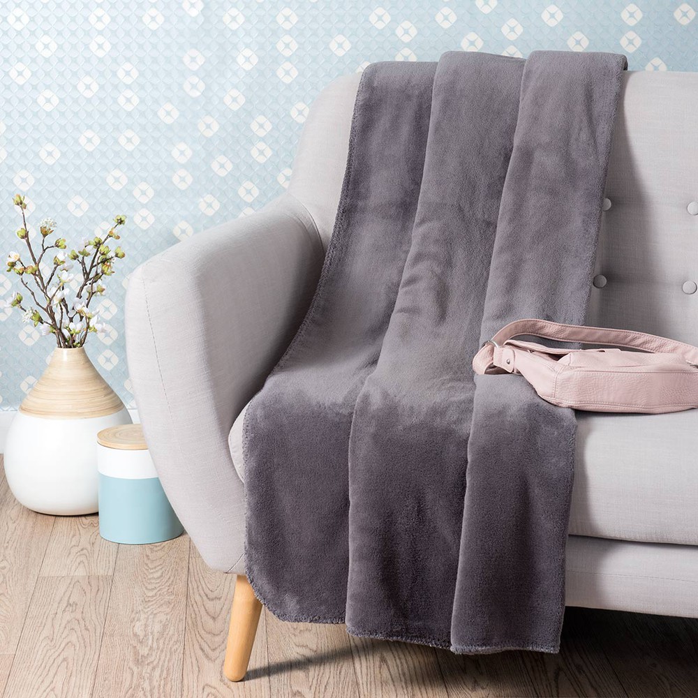 Plaid gris ardoise 150x230 Plaid gris ardoise 150x230