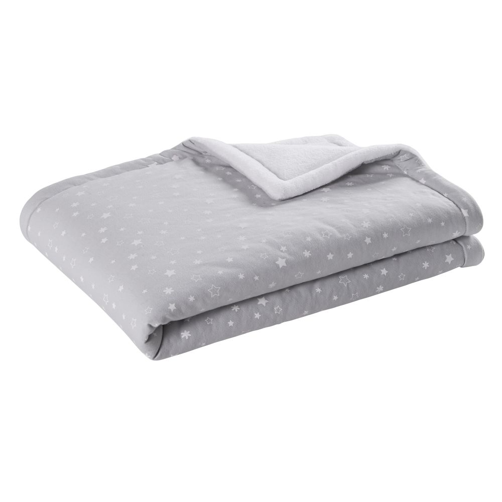 Plaid gris et blanc 75x100 (photo) Plaid gris et blanc 75x100