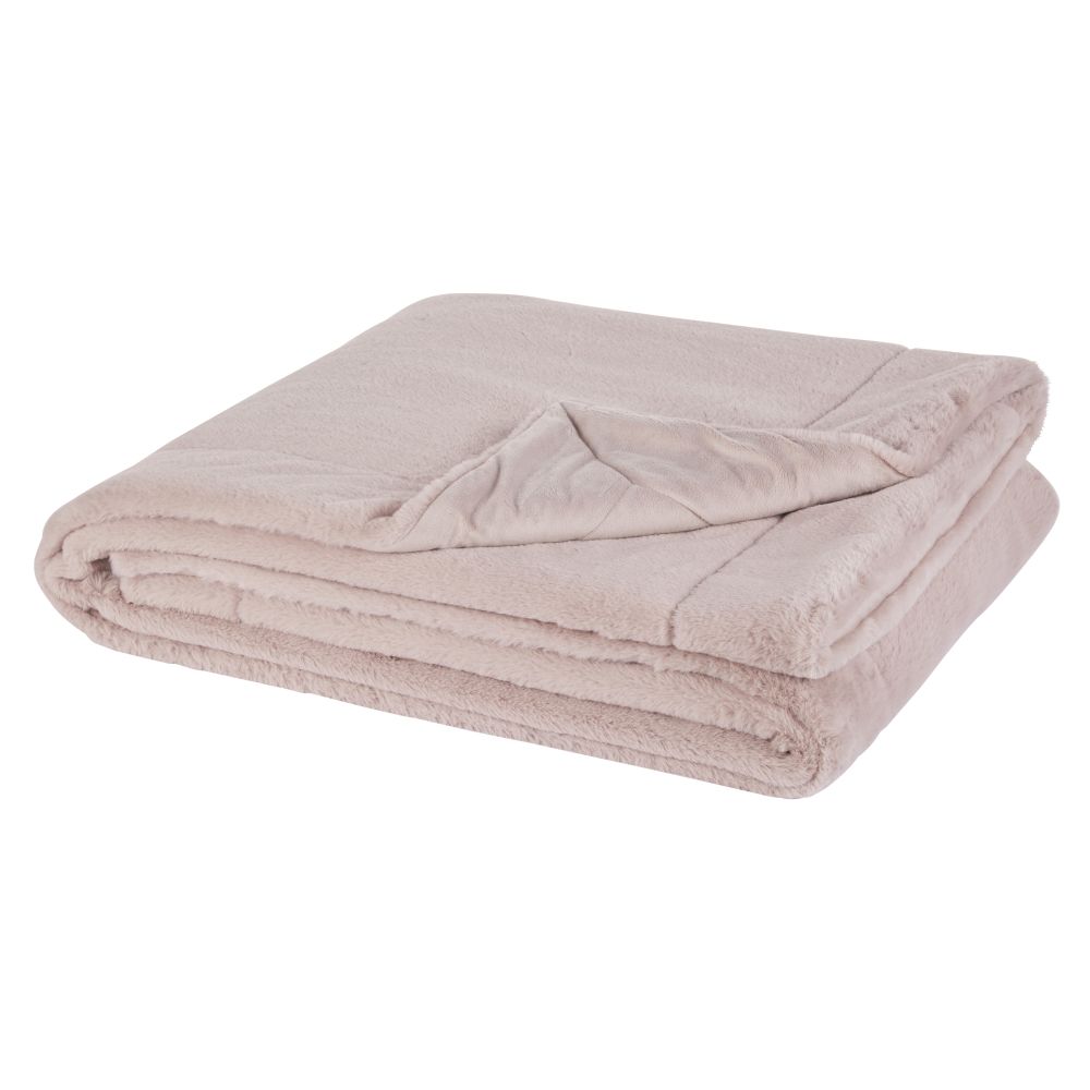 Plaid imitation fourrure vieux rose 150x180, OEKO-TEX® Plaid imitation fourrure vieux rose 150x180, OEKO-TEX®