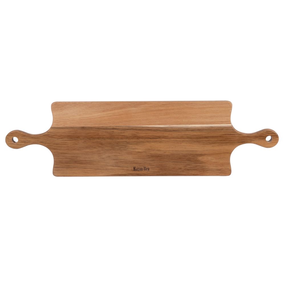 Planche à découper en acacia avec poignées (photo) Planche à découper en acacia avec poignées