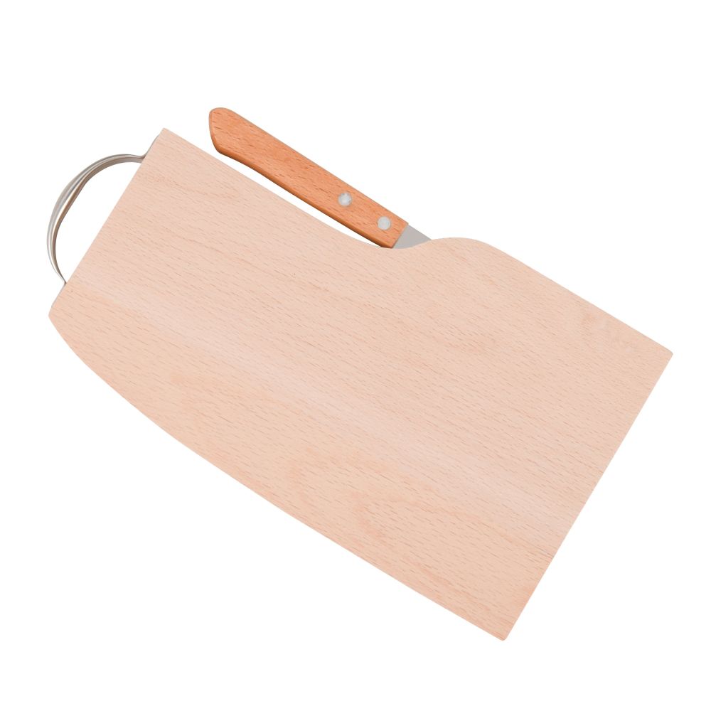 Planche à saucisson en bois de hêtre et couteau
