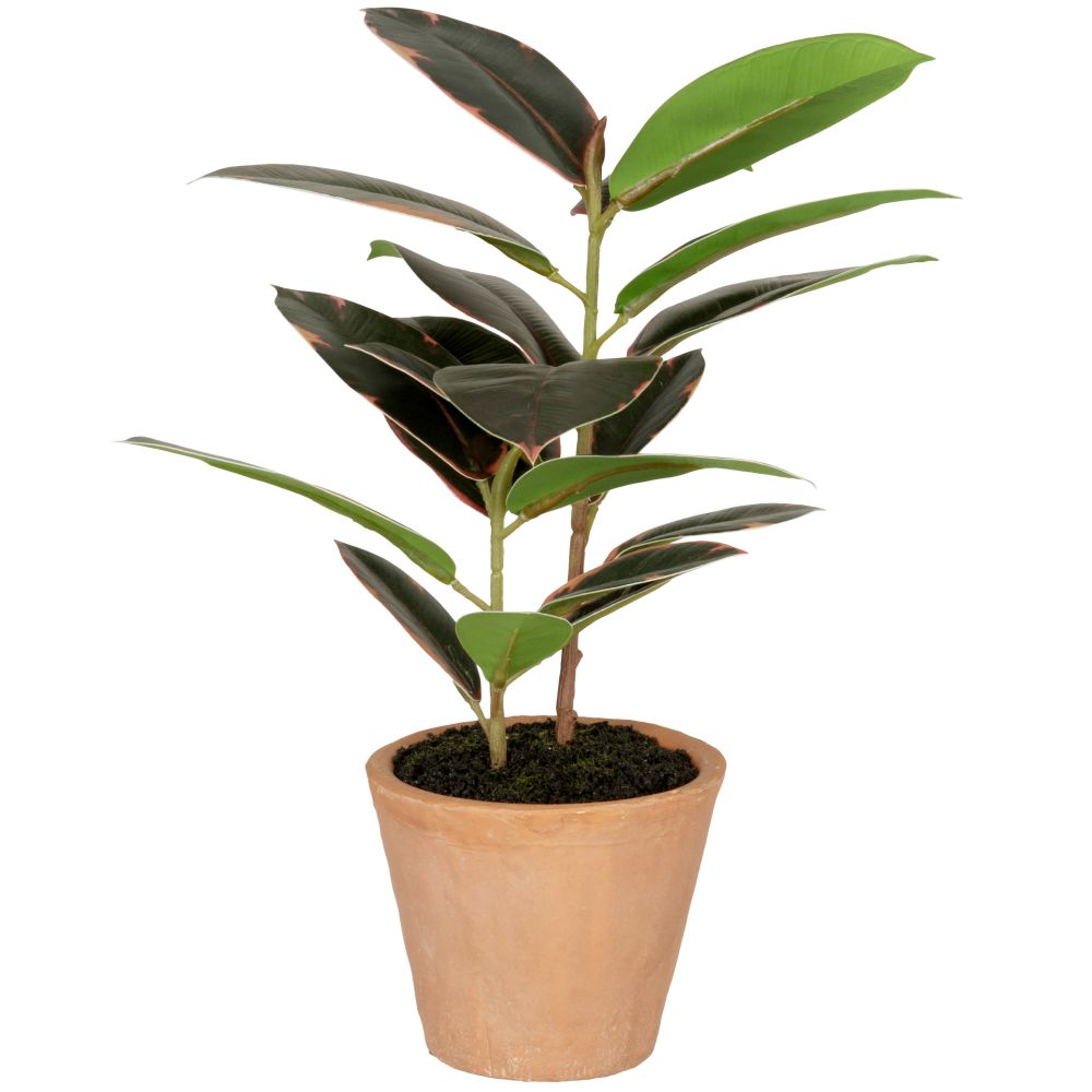 Plante artificielle avec pot orange H34 Plante artificielle avec pot orange H34