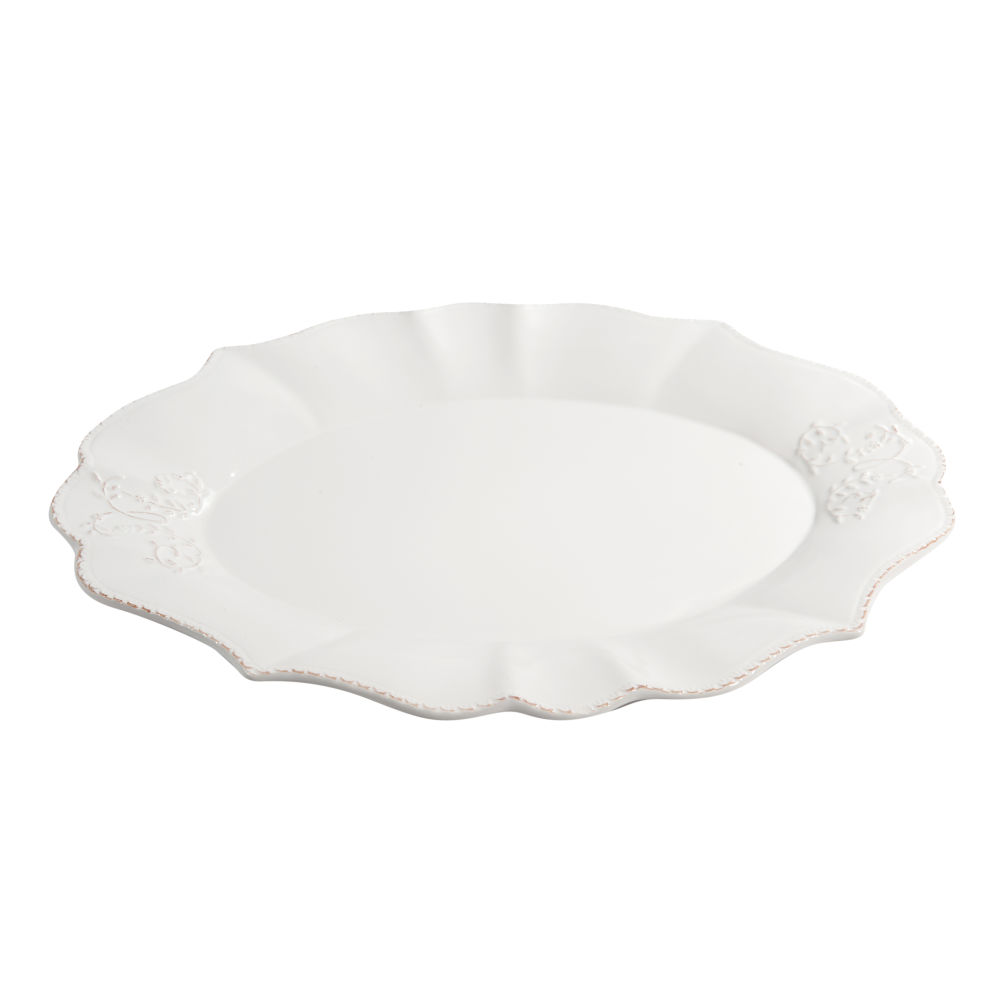 Plat ovale en faïence blanche Plat ovale en faïence blanche