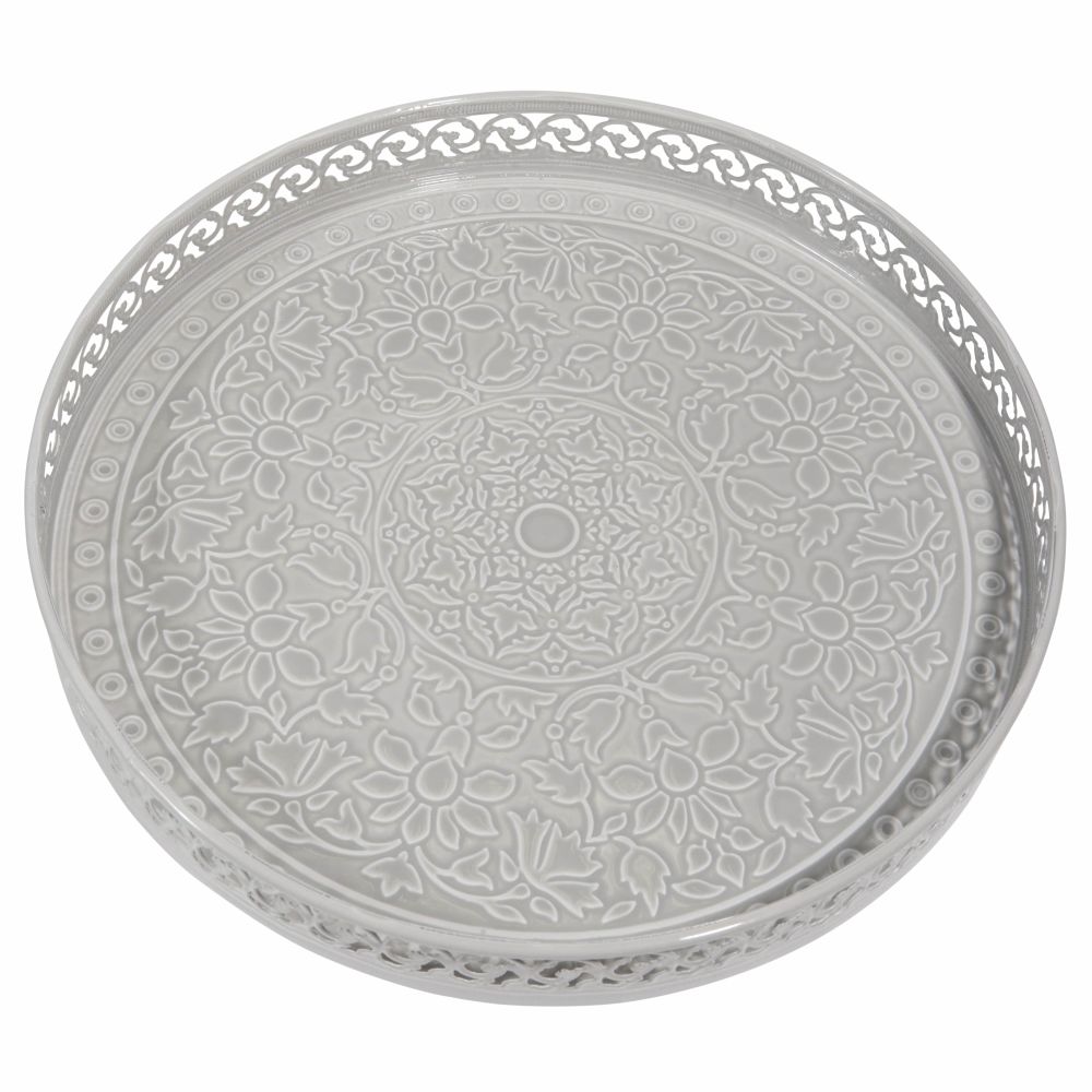 Plateau en métal gris D 31 cm Plateau en métal gris D 31 cm