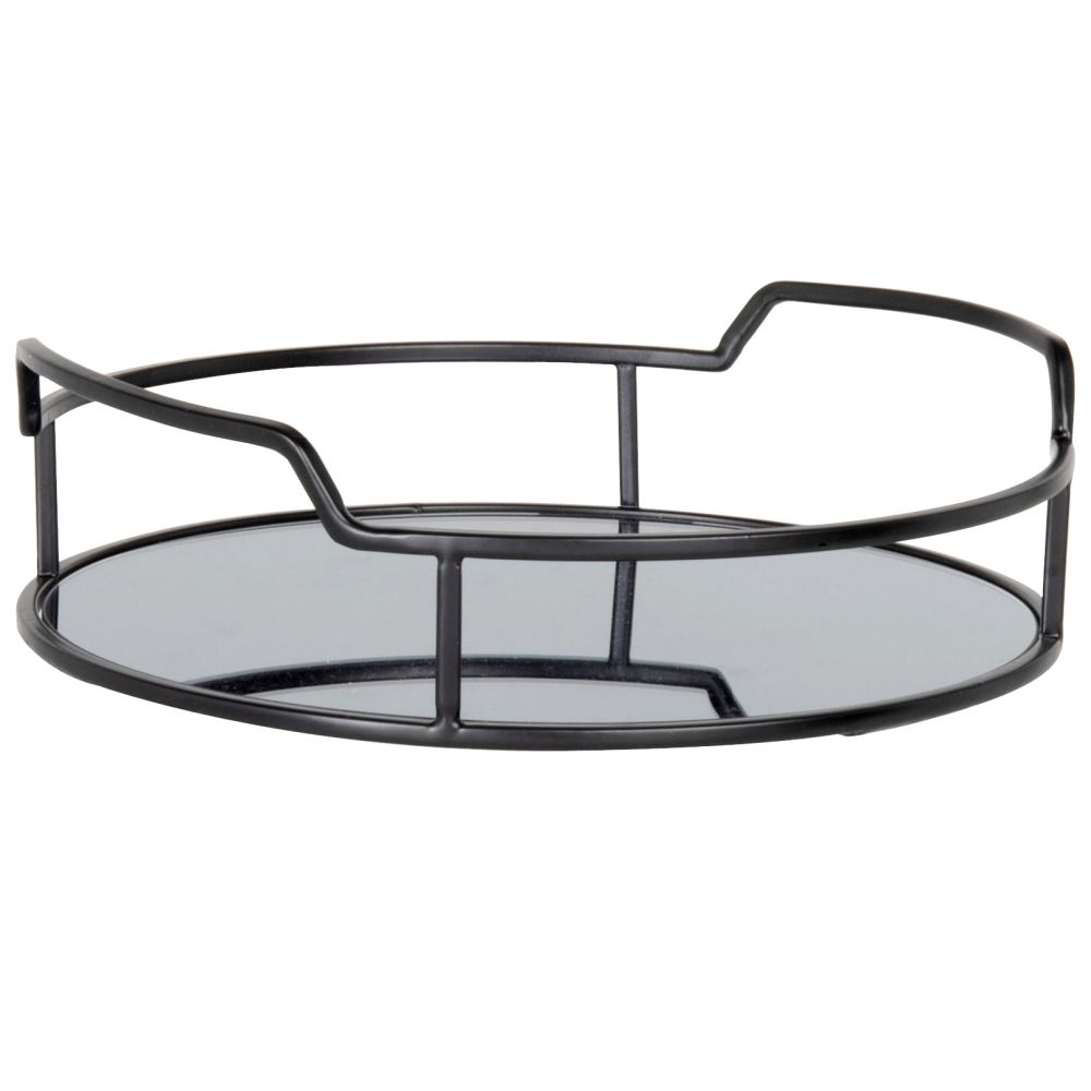 Plateau miroir en métal noir Plateau miroir en métal noir