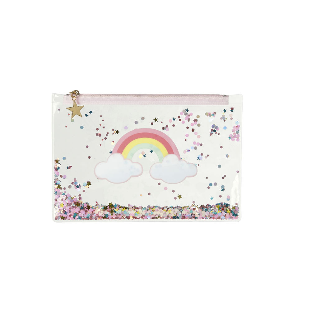 Pochette à paillettes multicolores imprimé arc-en-ciel Pochette à paillettes multicolores imprimé arc-en-ciel