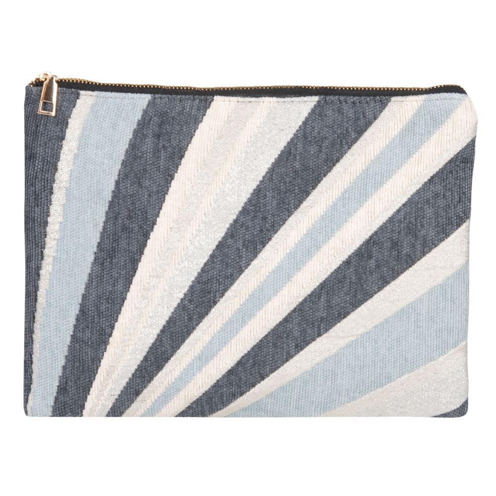 Pochette bleue et beige Pochette bleue et beige