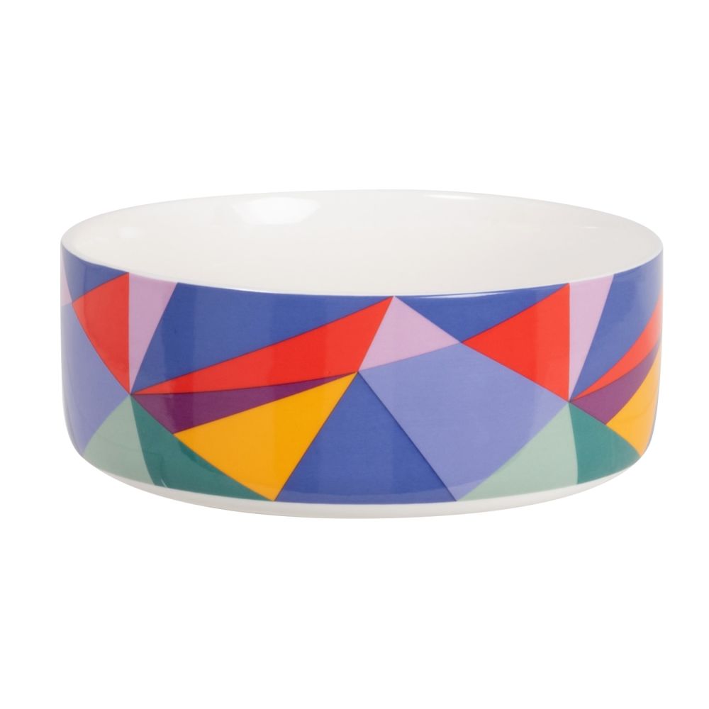 Pokebowl en porcelaine motifs graphiques multicolores