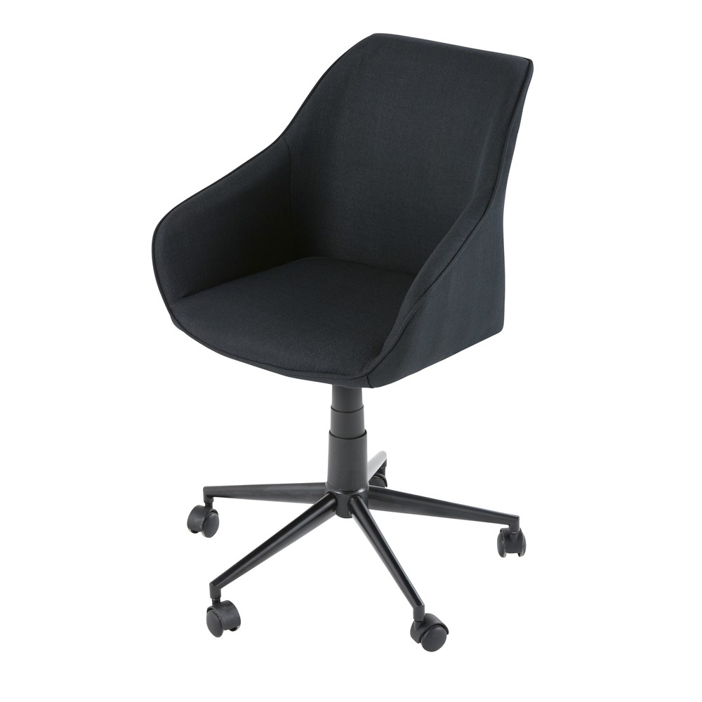 Poltrona da scrivania regolabile a rotelle grigio antracite e metallo nero - Modello Industriale - Grigio - - Pvc e sintetico - Maisons du Monde