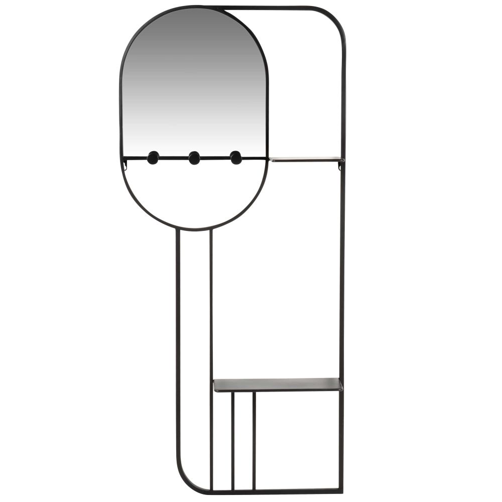 Portant en métal noir et miroir Portant en métal noir et miroir