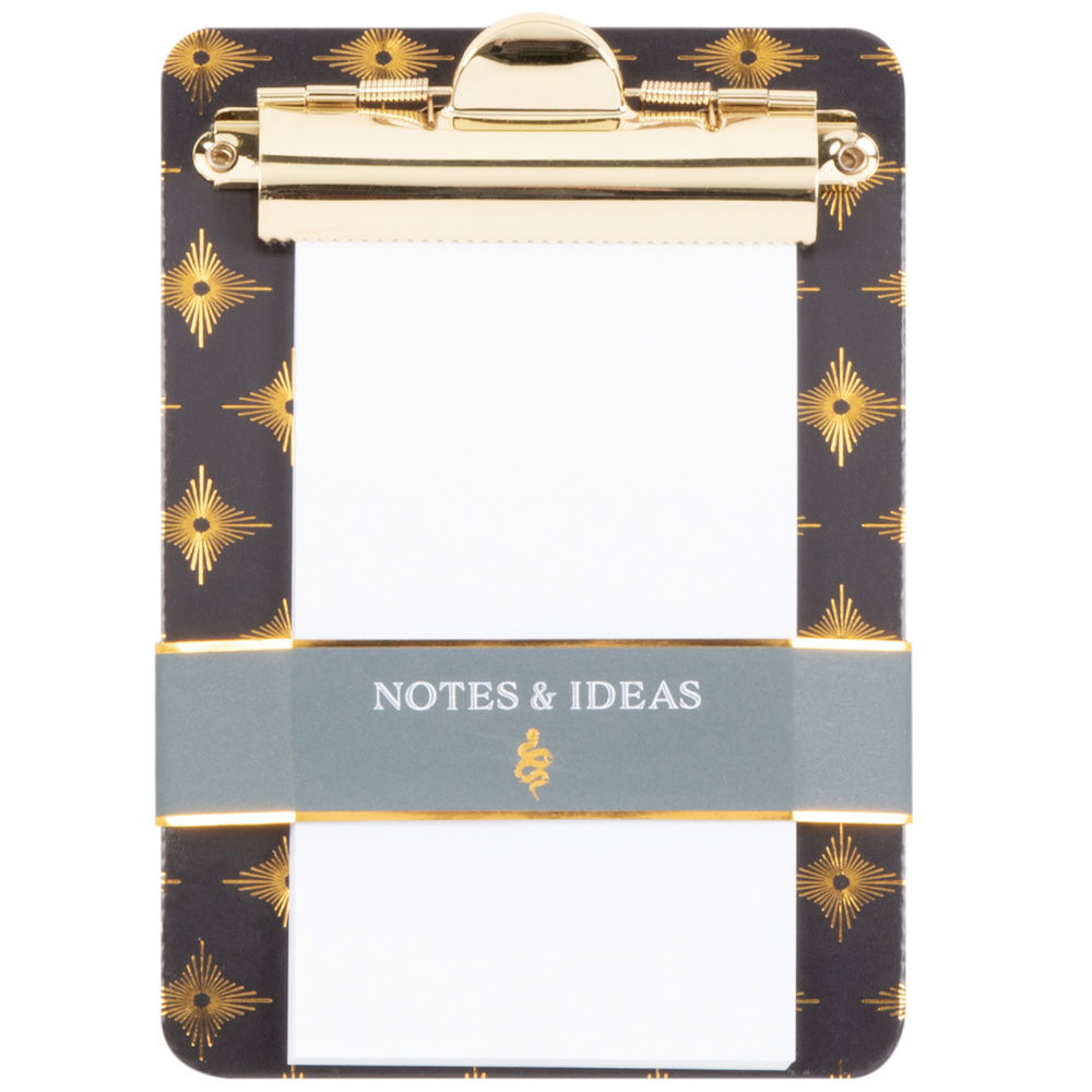 Porte bloc-notes vert à motifs et métal doré Porte bloc-notes vert à motifs et métal doré
