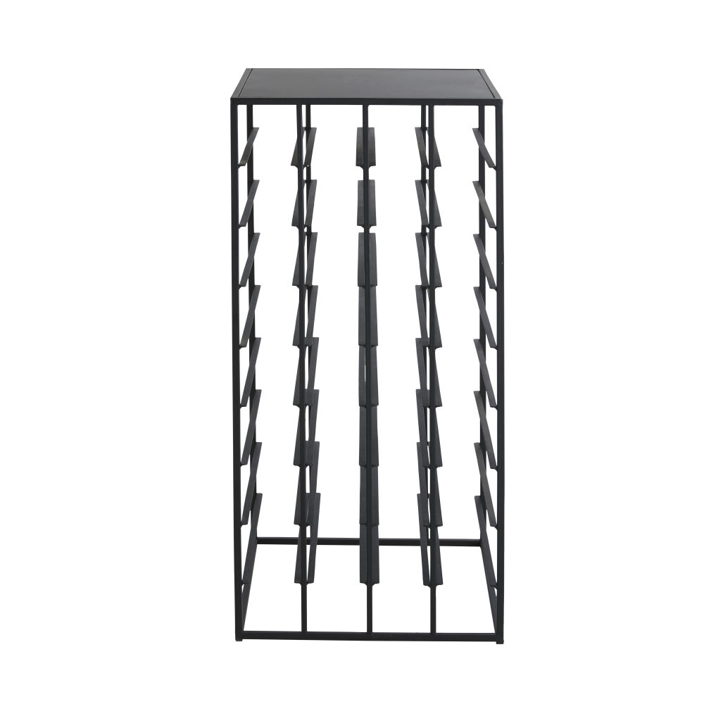Porte-bouteilles en métal filaire noir 37x80 Porte-bouteilles en métal filaire noir 37x80