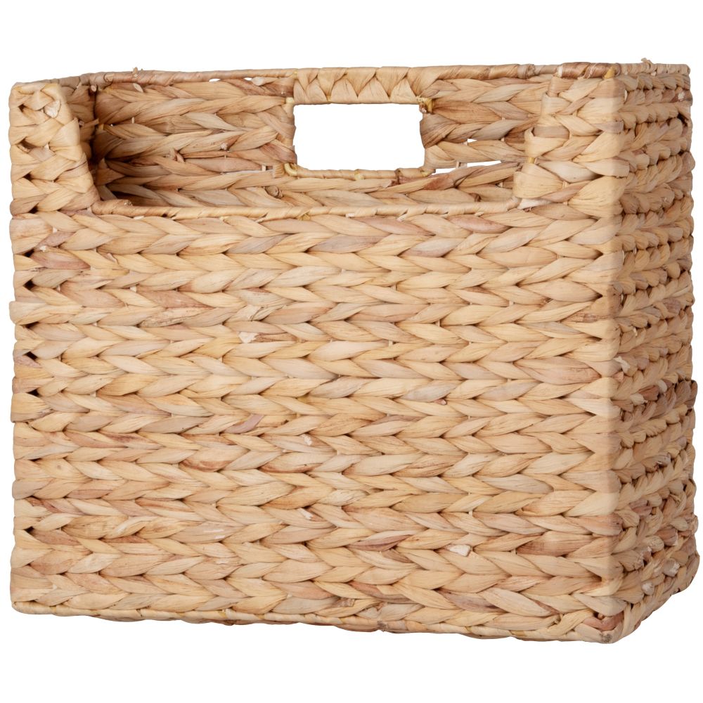 Porte-revues en jacinthe d'eau tressée main beige Porte-revues en jacinthe d'eau tressée main beige