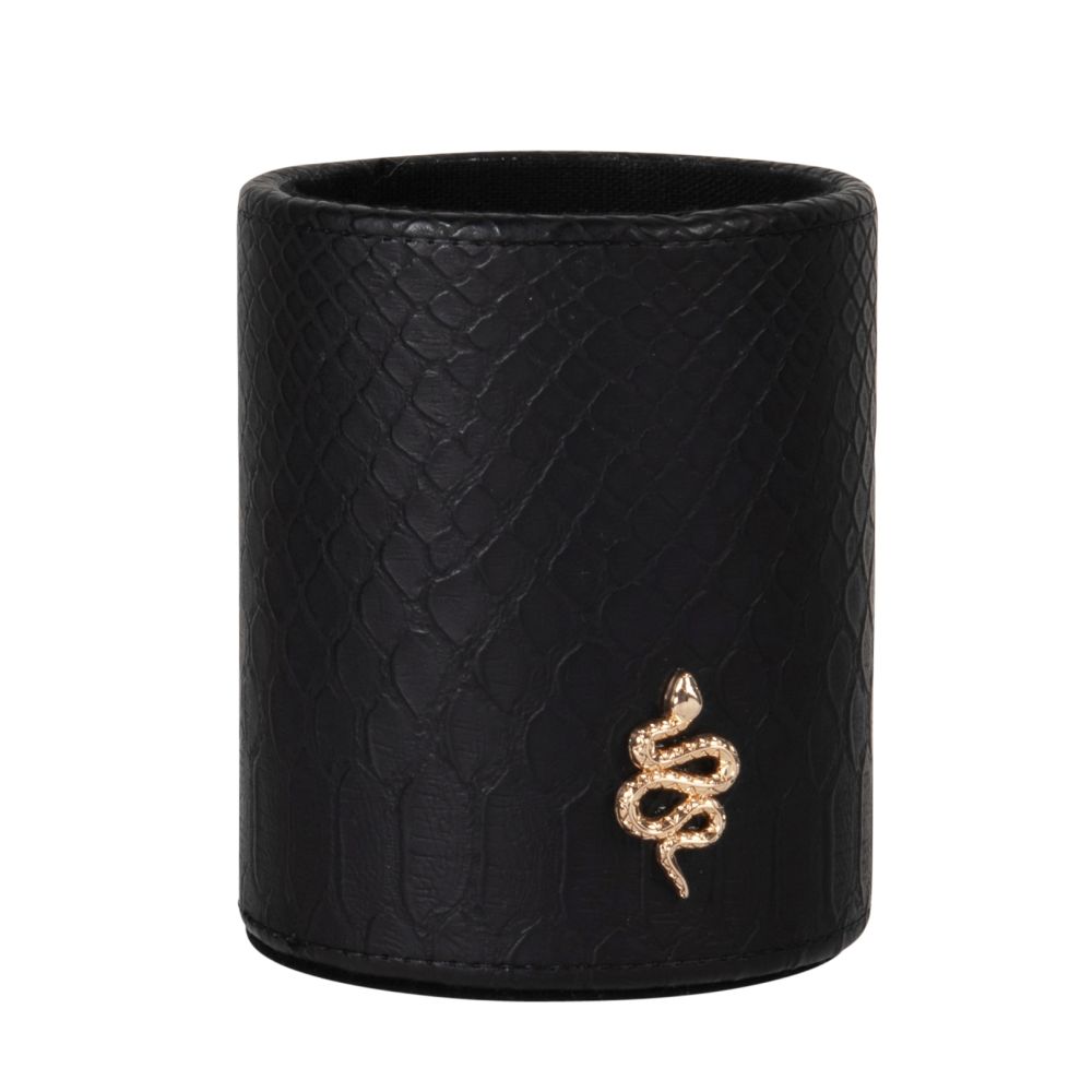 Pot à crayons noir et serpent doré Pot à crayons noir et serpent doré
