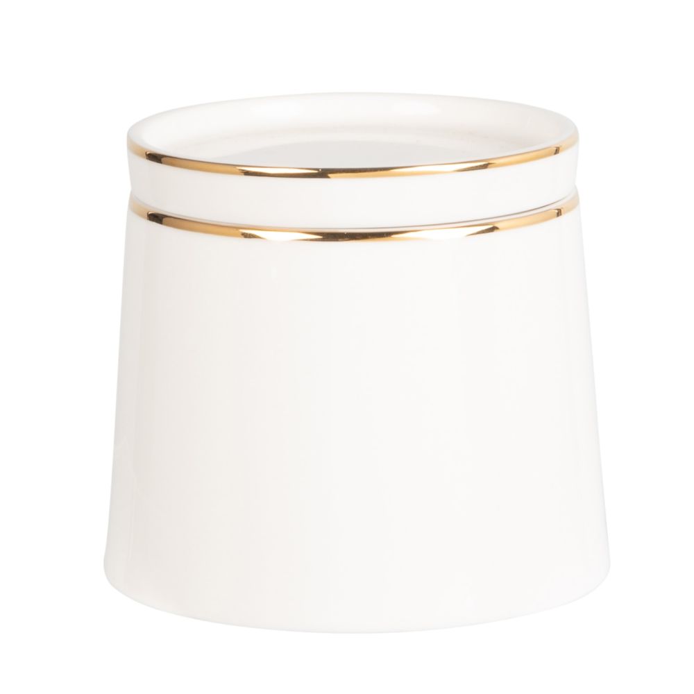 Pot à sucre en porcelaine blanche et dorée Pot à sucre en porcelaine blanche et dorée