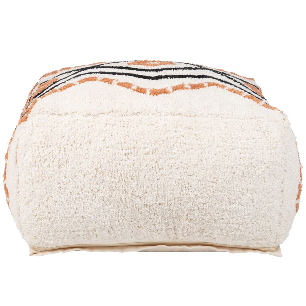 Pouf à billes en coton beige, marron et noir Pouf à billes en coton beige, marron et noir