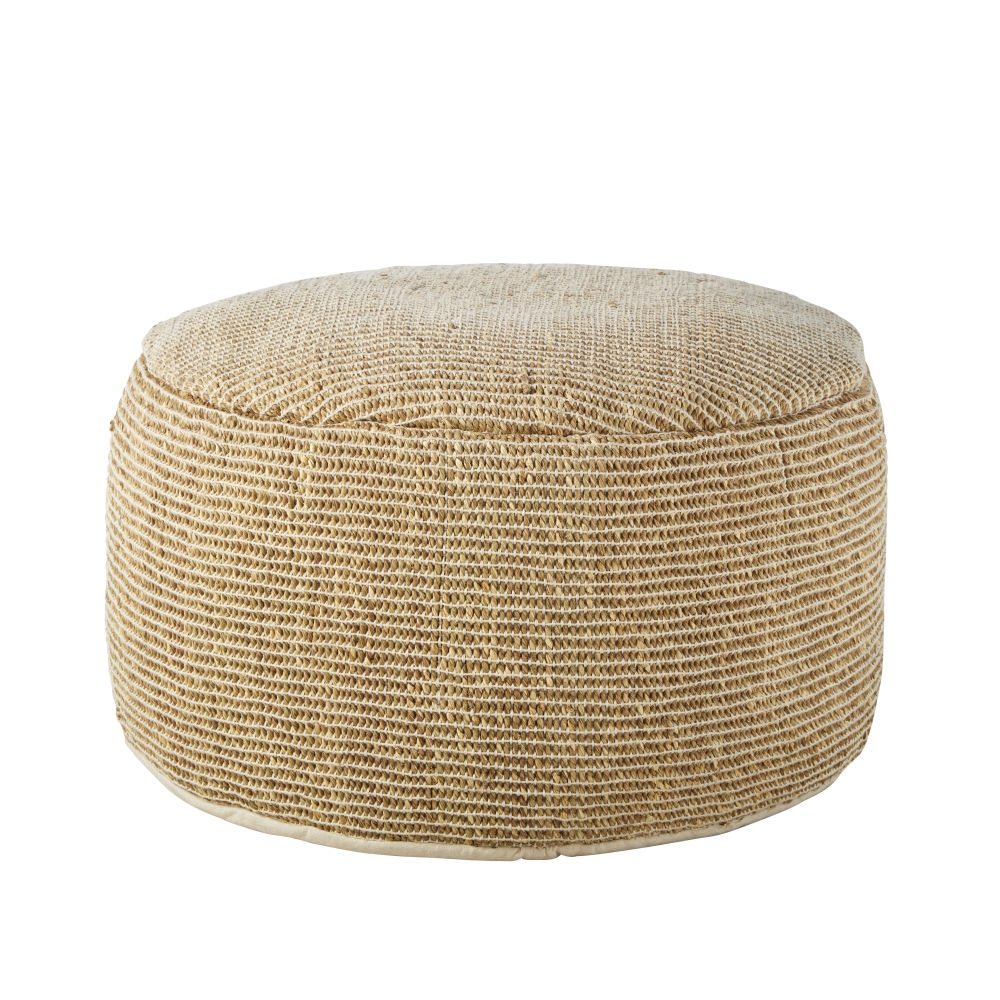 Pouf en jonc de mer et coton Pouf en jonc de mer et coton