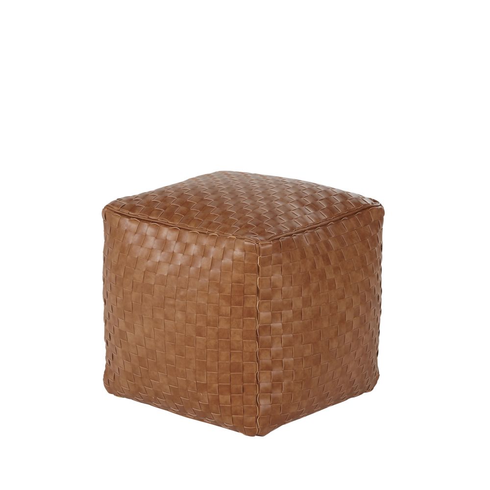 Pouf imitation cuir marron Pouf imitation cuir marron