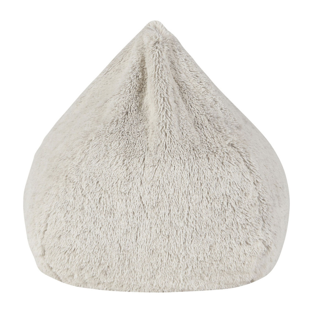 Pouf poire imitation fourrure grise (photo) Pouf poire imitation fourrure grise