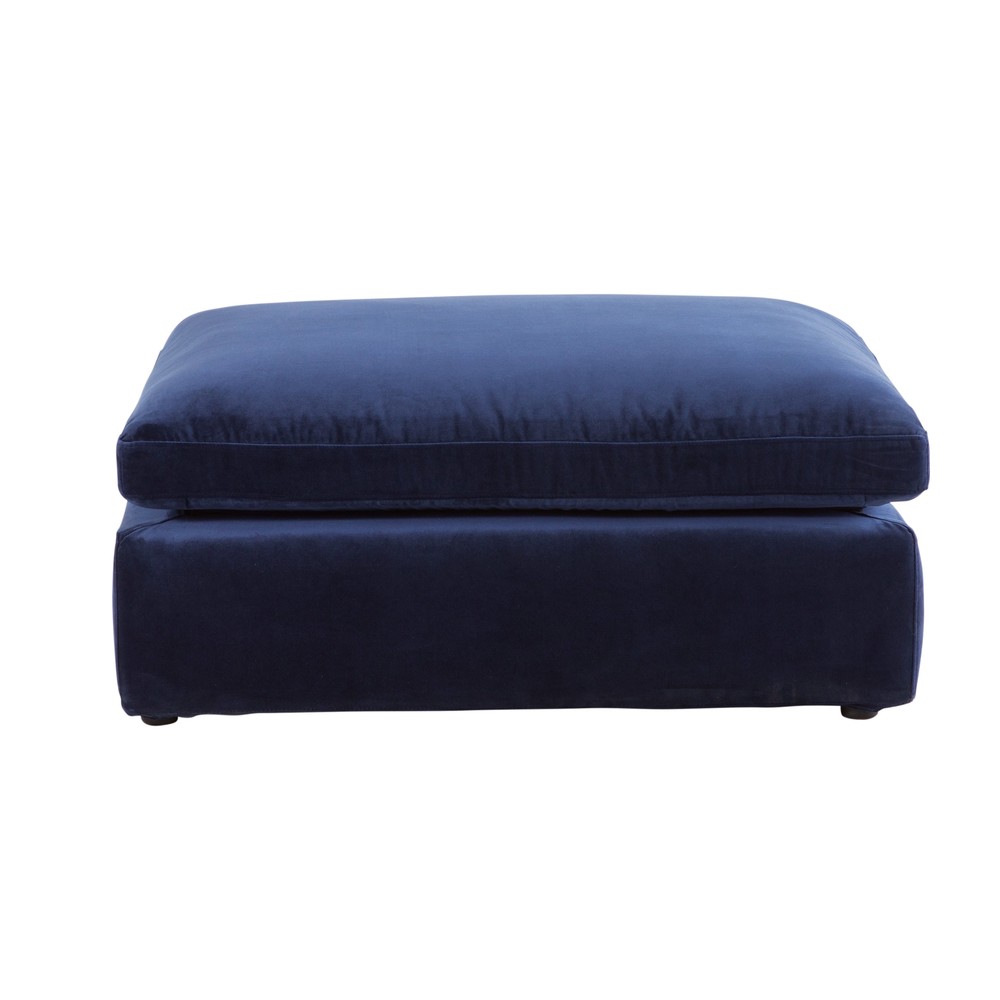 Pouf pour canapé modulable en velours bleu nuit