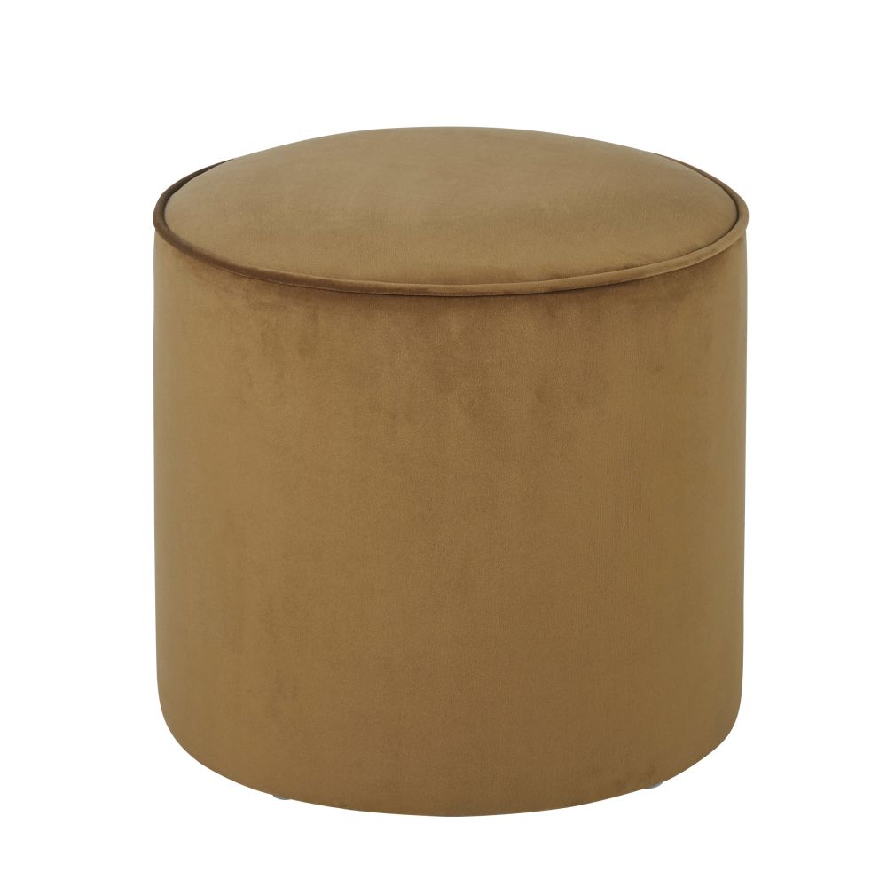 Puf profesional de terciopelo reciclado ocre Estilo vintage Terciopelo Maisons du monde