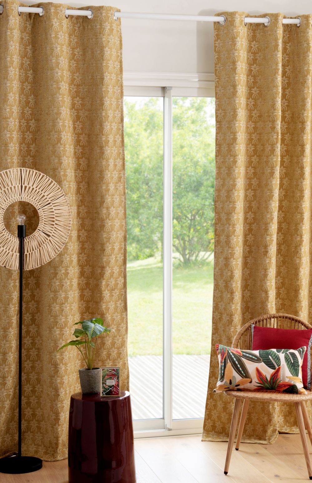 Rideau en polyester jacquard de polyester recyclé chenillé 140x250 Rideau en polyester jacquard de polyester recyclé chenillé 140x250