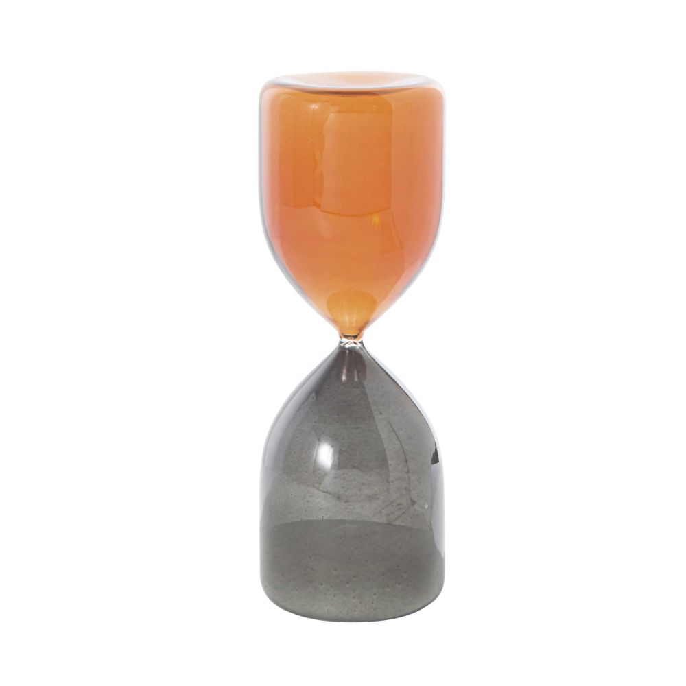Sablier en verre fumé noir et marron H30 (photo) Sablier en verre fumé noir et marron H30