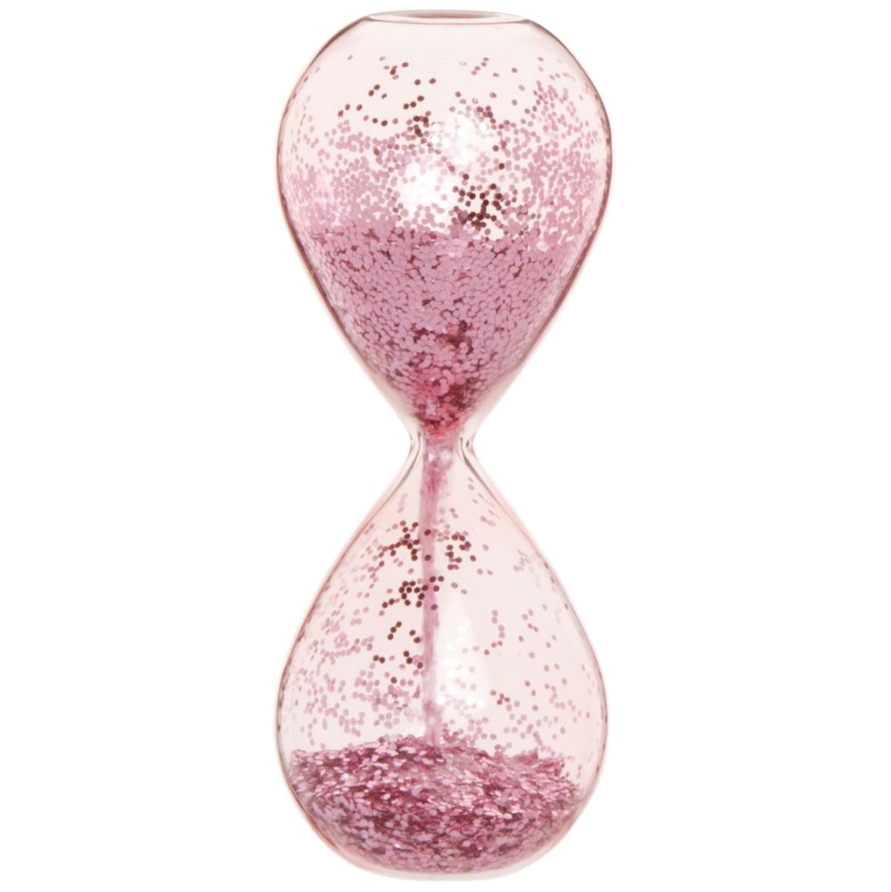 Sablier en verre teinté rose Sablier en verre teinté rose