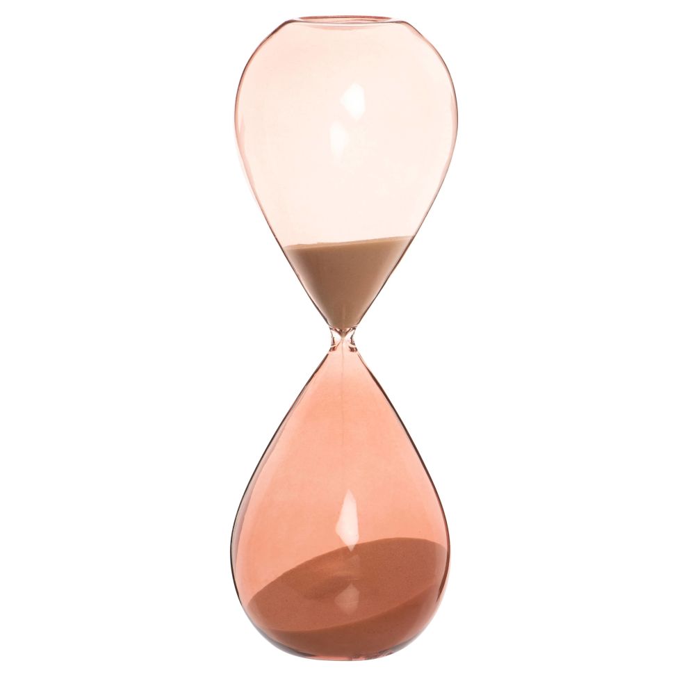 Sablier en verre teinté terracotta H30 Sablier en verre teinté terracotta H30