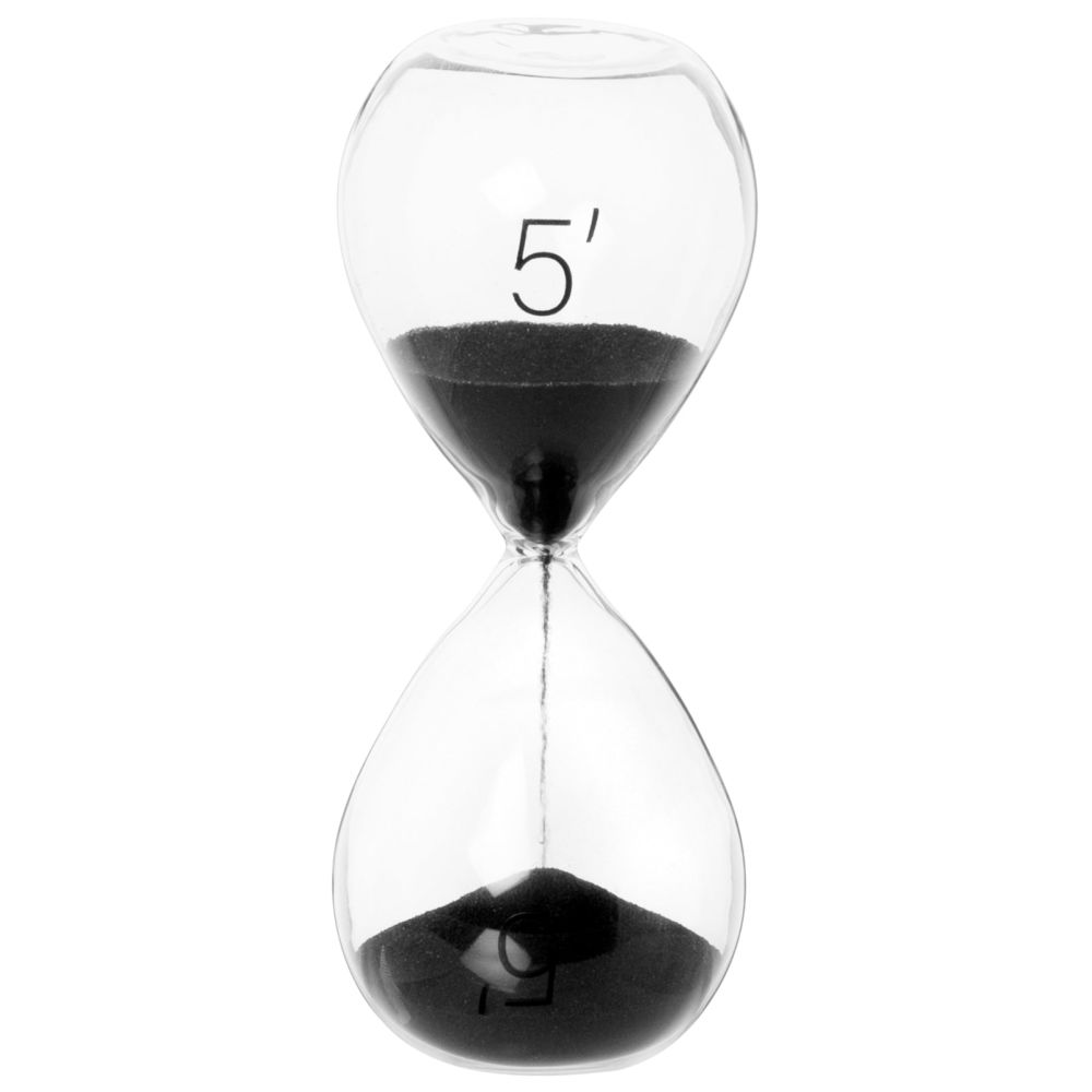 Sablier noir en verre Sablier noir en verre