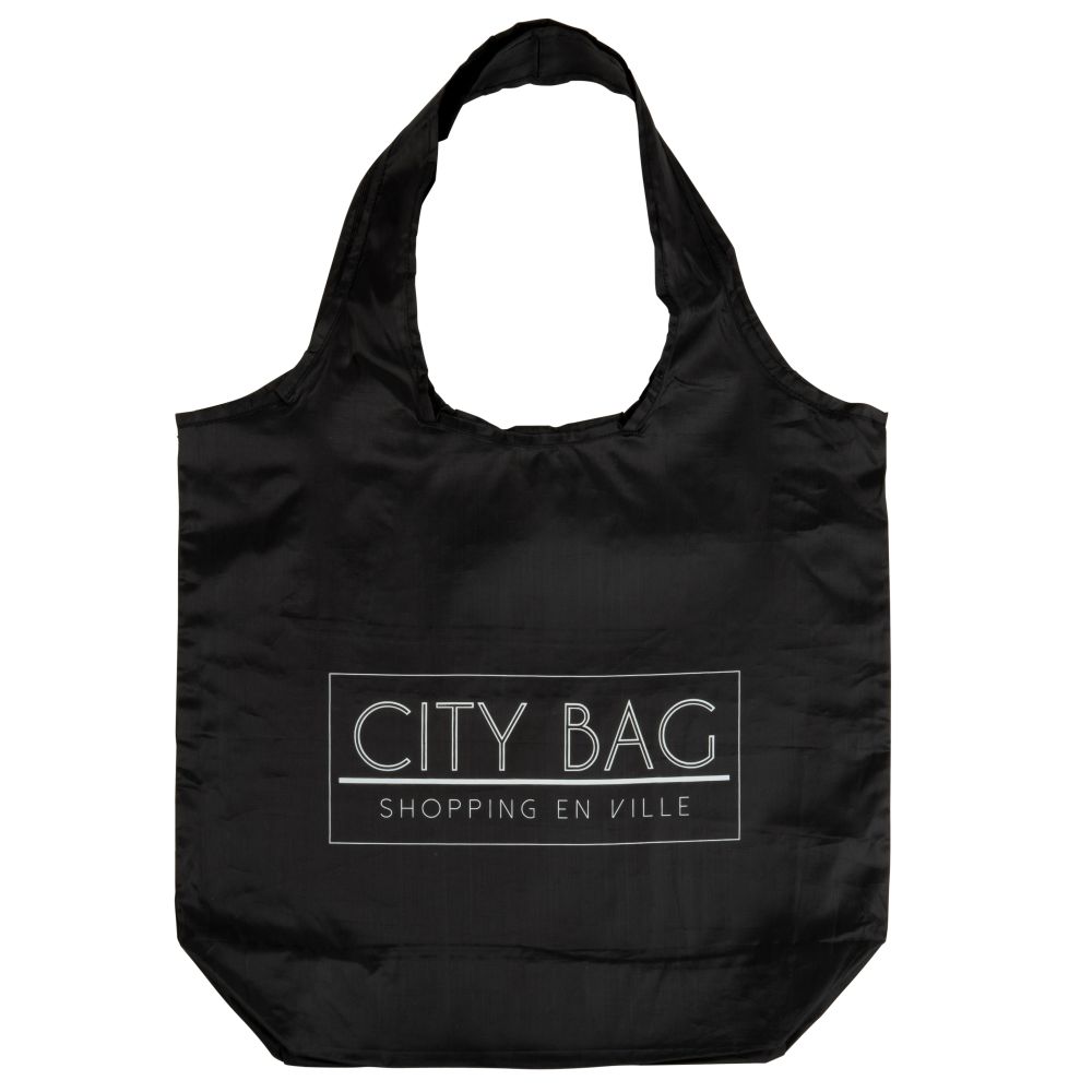 Sac de courses noir inscriptions blanches (photo) Sac de courses noir inscriptions blanches