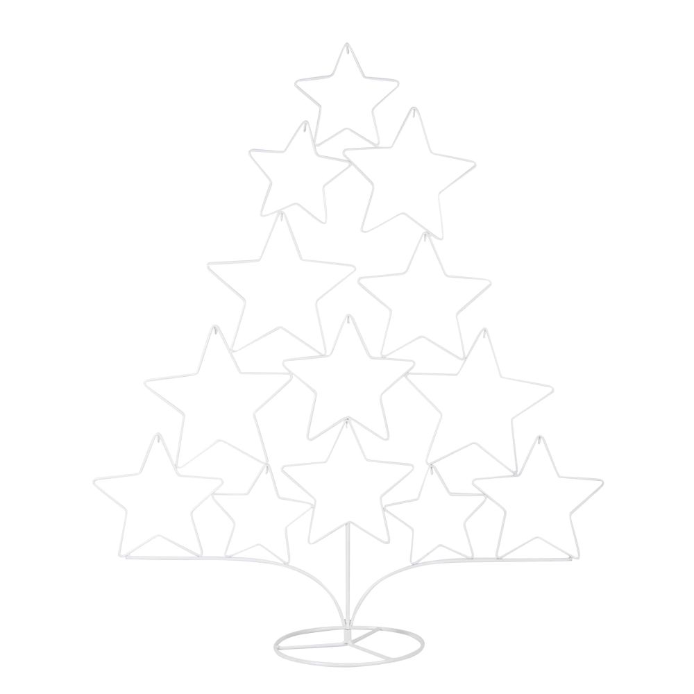 Sapin de Noël avec étoiles en métal blanc H80 Sapin de Noël avec étoiles en métal blanc H80
