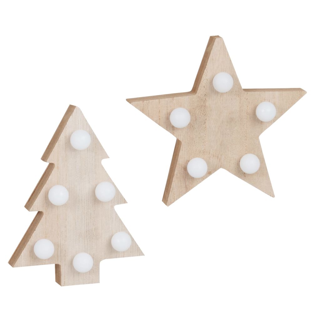 Sapin lumineux beige et blanc petit modèle Sapin lumineux beige et blanc petit modèle