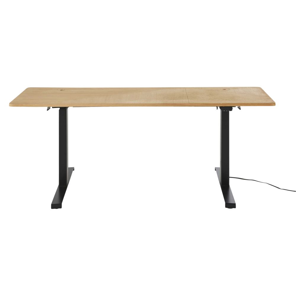 Scrivania elettrica elevabile professionale regolabile in altezza 62/126 cm - Modello Contemporaneo - Beige - Legno - Maisons du Monde