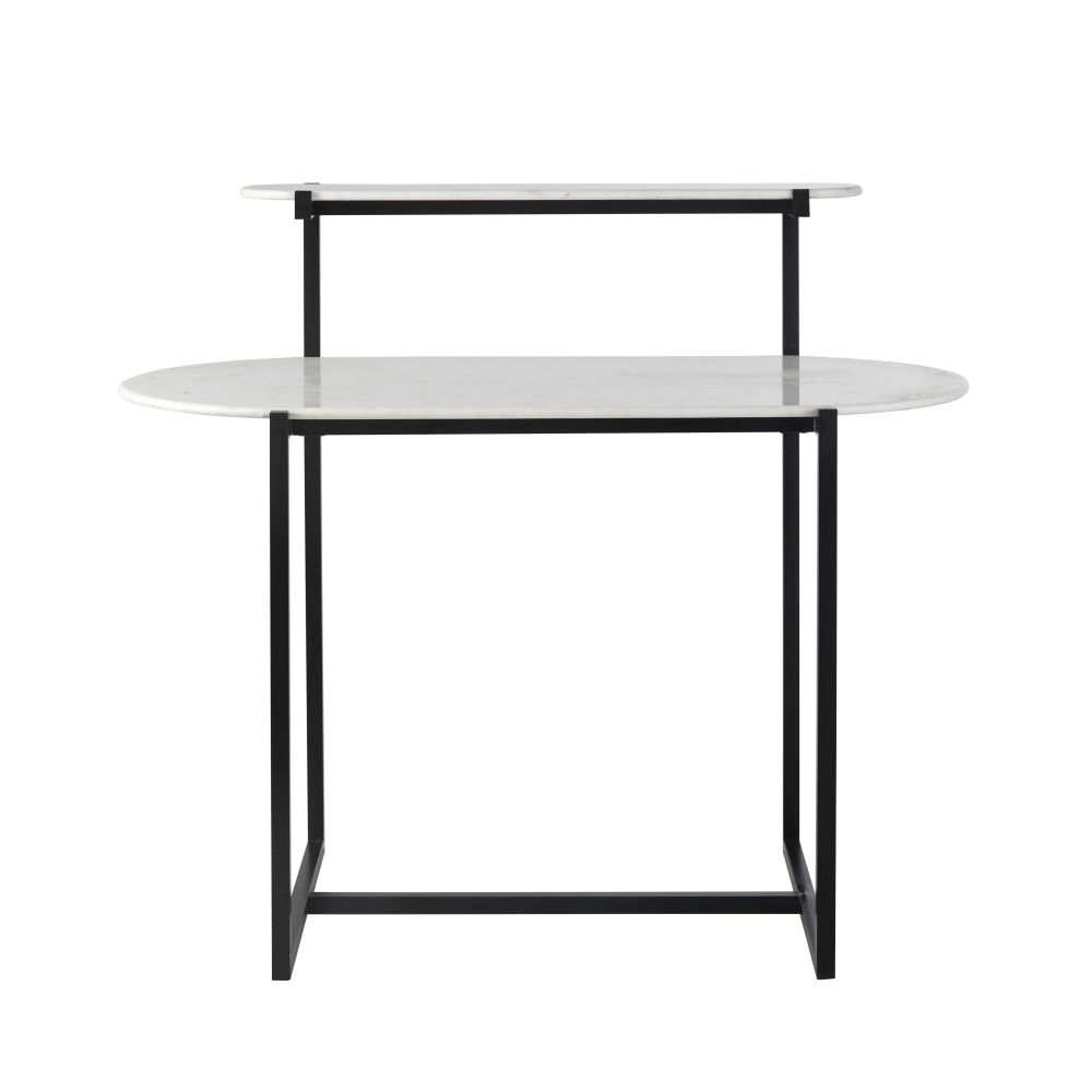 Scrivania professionale in marmo bianco e metallo nero - Modello Contemporaneo - - Metallo - Maisons du Monde