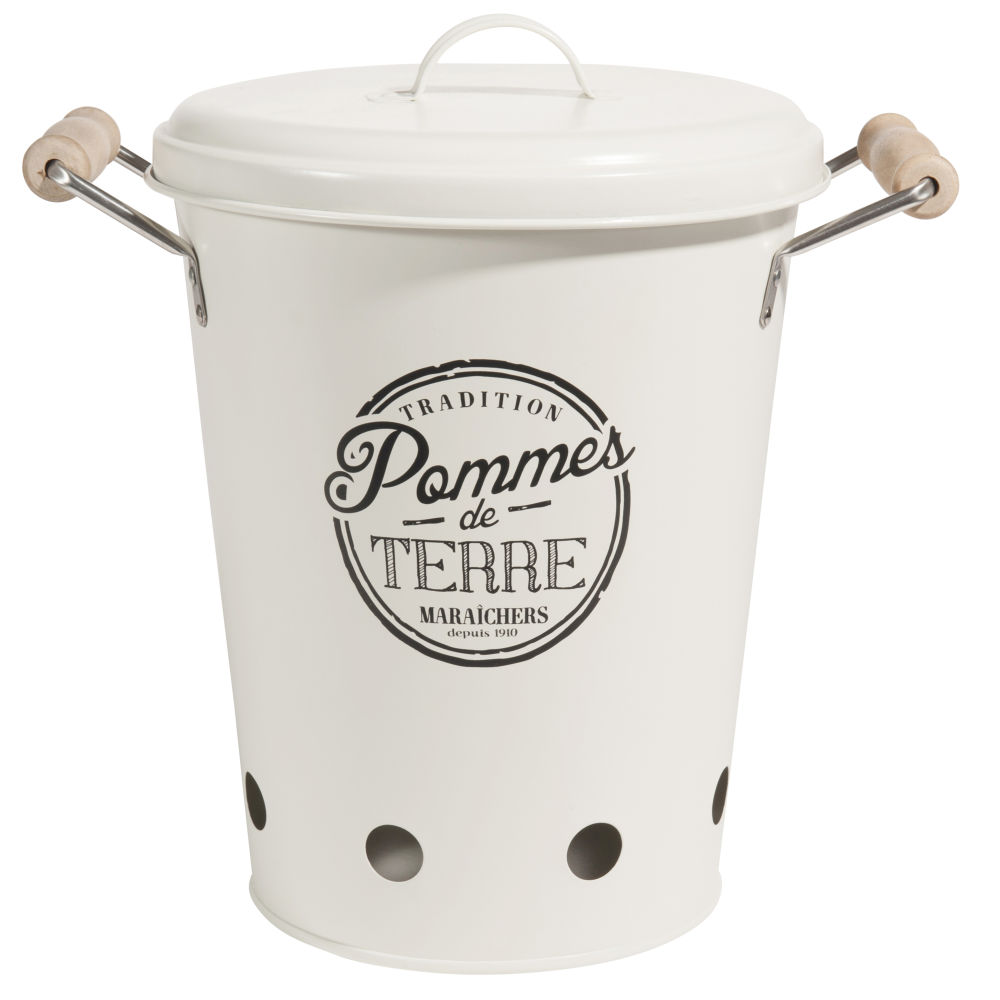 Seau à pommes de terre avec couvercle en métal Seau à pommes de terre avec couvercle en métal