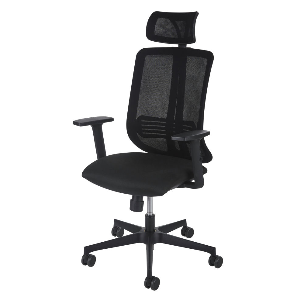 Sedia da ufficio professionale nera - Modello Contemporaneo - Nero - - Pvc e sintetico - Maisons du Monde