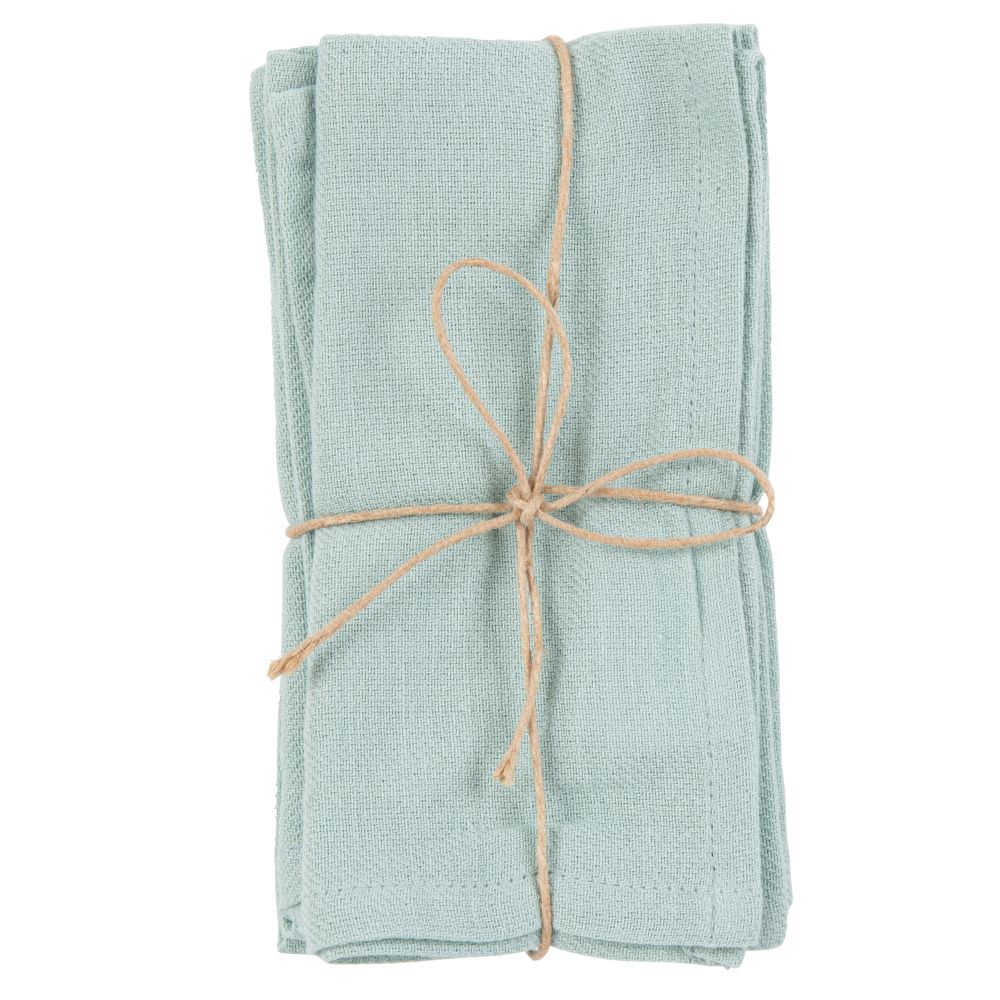 Serviettes en coton vert (x4) (photo) Serviettes en coton vert (x4)