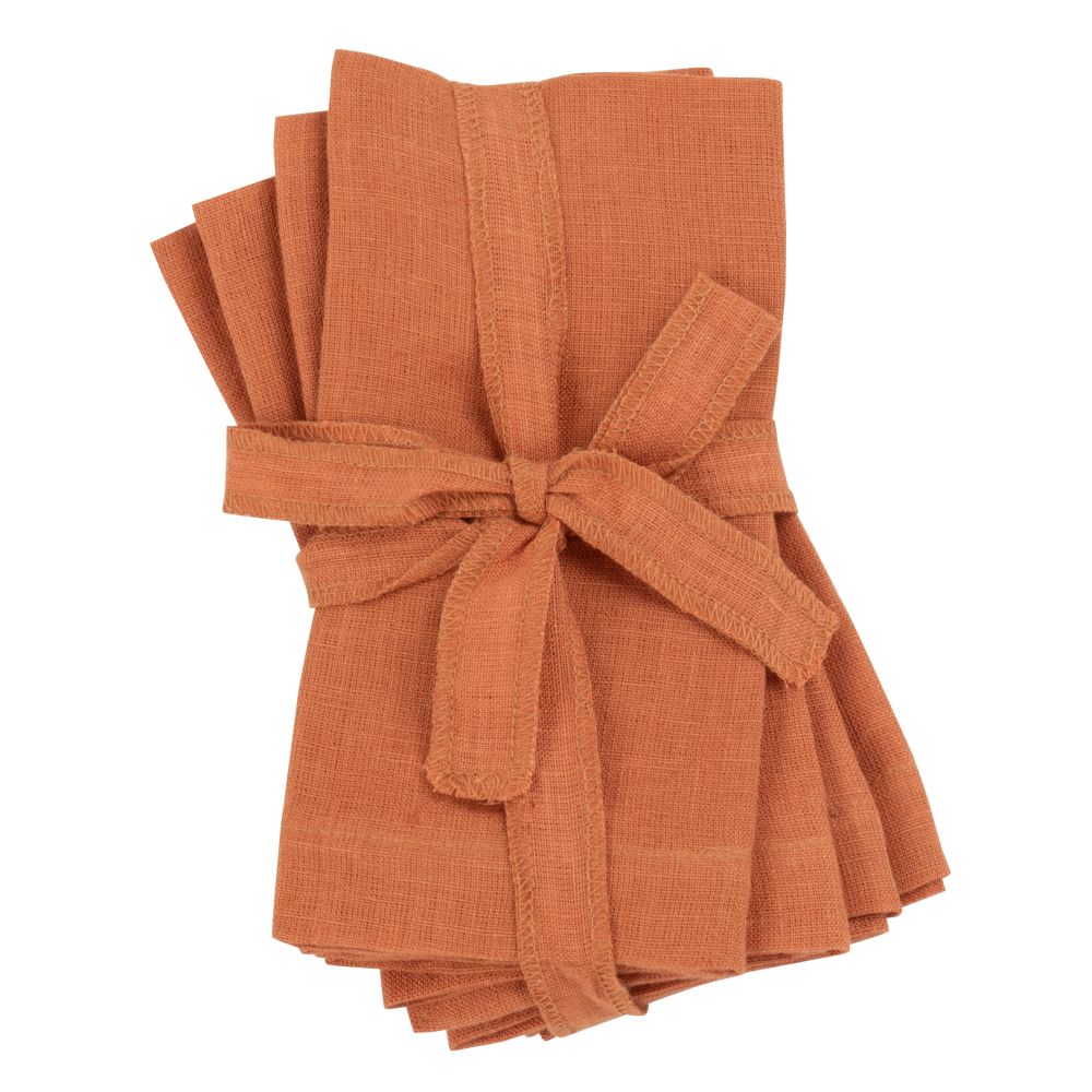 Serviettes en lin terracotta (x4) Serviettes en lin terracotta (x4)