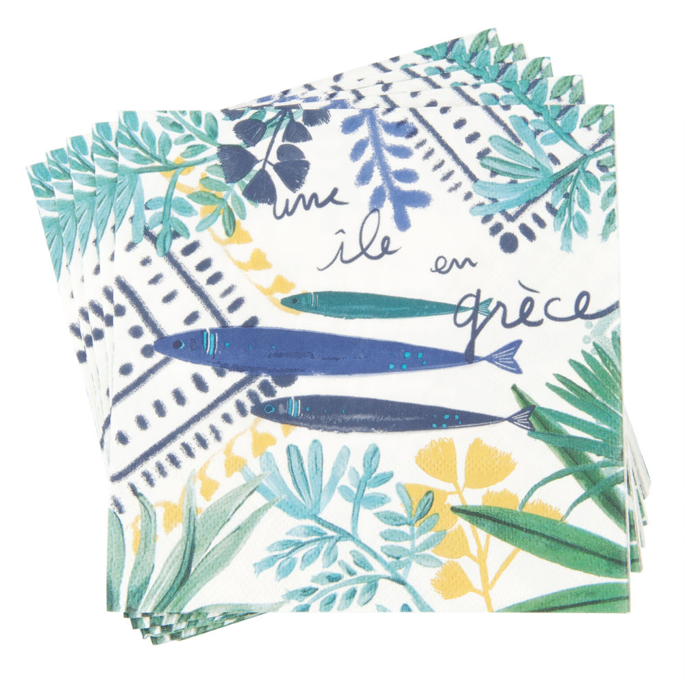 Serviettes en papier imprimé marin (photo) Serviettes en papier imprimé marin