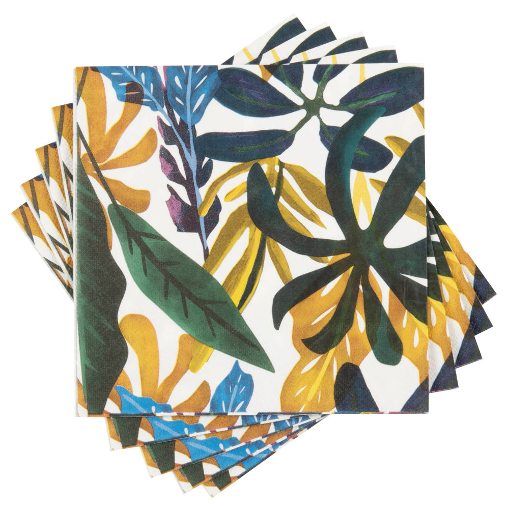 Serviettes en papier motif végétal multicolore (x20)