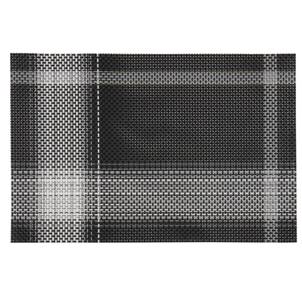 Set de table à carreaux noirs et blancs Set de table à carreaux noirs et blancs