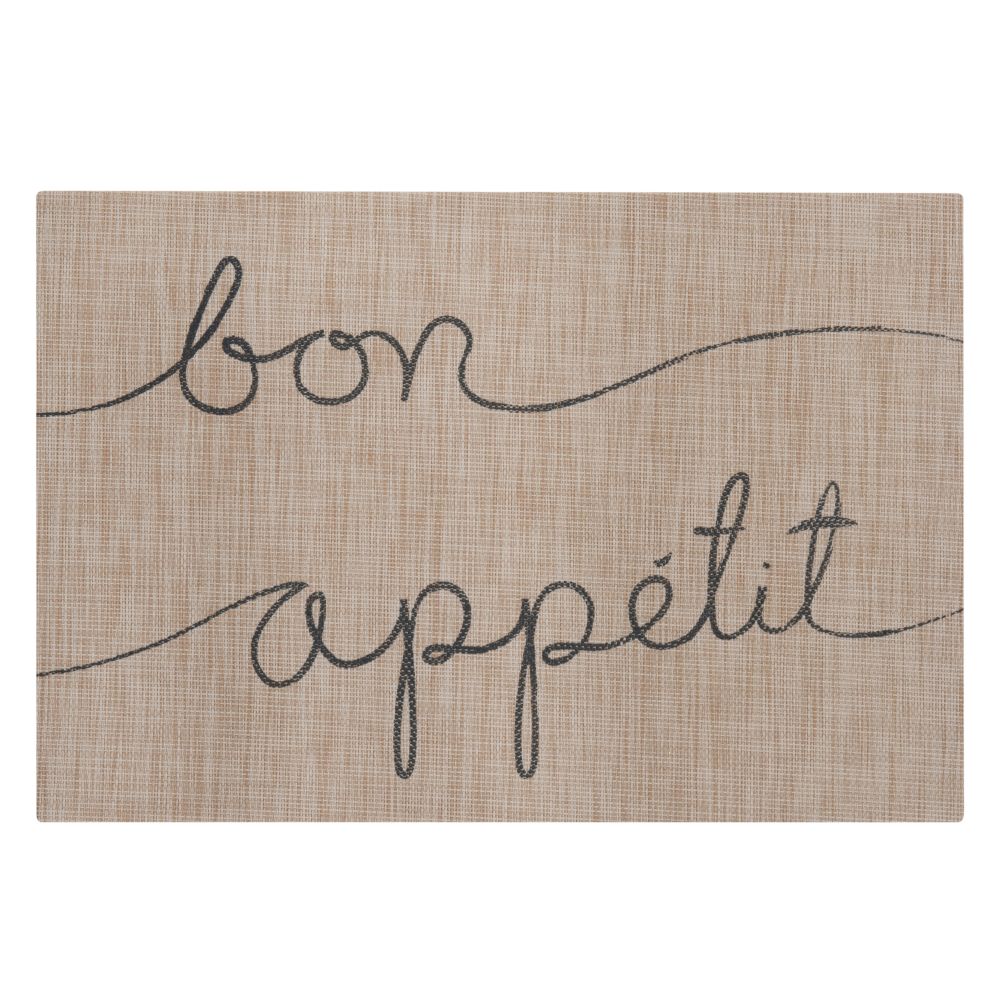 Set de table beige chiné imprimé (photo) Set de table beige chiné imprimé