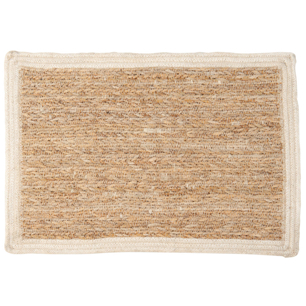 Set de table en jute liseré blanc 30x45 (photo) Set de table en jute liseré blanc 30x45