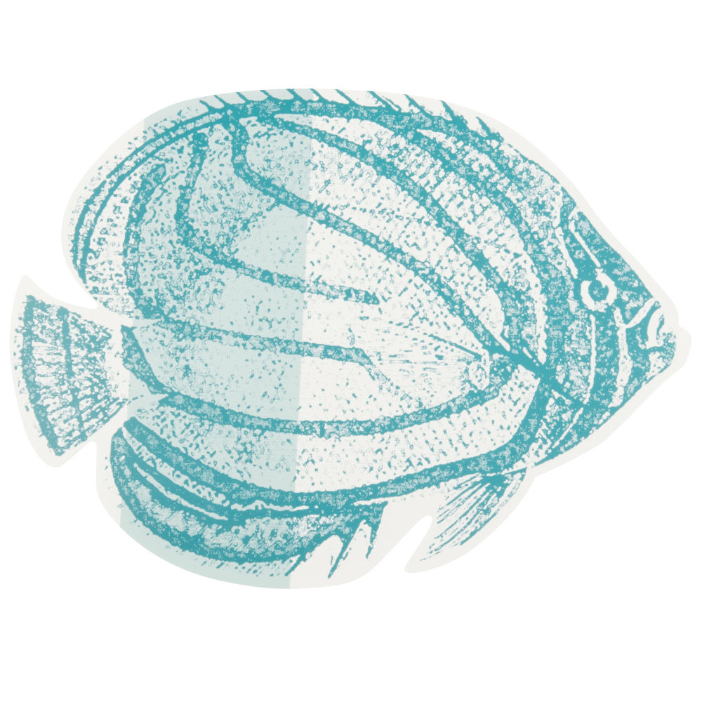 Set de table poisson bleu et blanc Set de table poisson bleu et blanc